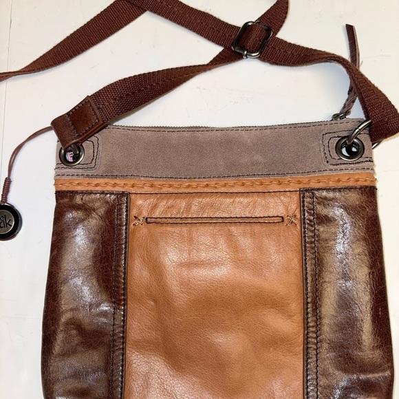 The Sak Boho Leather Crossbody Bag Brown Tan Suede Adjustable strap - Picture 4 of 7